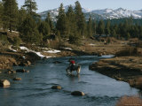 Horse and Rider Ford the Carson River, California Photographic Print