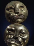 These Gold Jaguar Masks with Shell Teeth were Confiscated from Grave Robbers Photographic Print by Martha Cooper