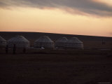 Mongolian Yurts near Hohhot, Inner Mongolian Autonomous Region, China Photographic Print