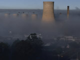 Fog Envelops an Electric Power Plant in Salisbury, Zimbabwe Photographic Print