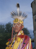 A Portrait of a Dakota Sioux Indian in Traditional Dress Photographic Print
