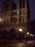 Notre Dame Cathedral on a Winter Evening, Paris, France Photographie