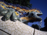 Antoni Gaudi was First to Use Recycled Construction Waste in Works, Parc Guell, Barcelona, Spain Photographie