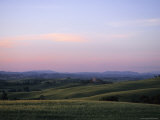 Sunset Over the Rolling Wheat Fields of Tuscany, Tuscany, Italy Photographic Print