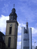 New and Old Stand Next to Each Other in the Business Capitol of Europe, Frankfurt, Germany 写真プリント