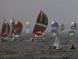 Spinnakered Boats Race in the Plattsburgh Mayor's Cup, Lake Champlain Photographic Print by Phil Schermeister