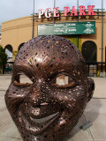 Bronze Face at PGE Park, Home of the Portland Beavers and Portland Timbers, Portland, Oregon, USA Photographic Print by Janis Miglavs