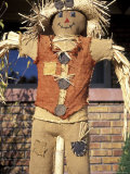 Scarecrow in Suburban Yard at Halloween, Logan, Utah, USA Lámina fotográfica por Scott T. Smith