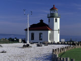 Alki Point Lighthouse on Elliot Bay, Seattle, Washington, USA Photographic Print