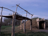On-A-Slant Indian Village, Fort Abrham, Lincoln State Park, North Dakota, USA Photographic Print by Connie Ricca