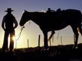 Cowboy on Horseback, Ponderosa Ranch, Seneca, Oregon, USA Photographic Print by Darrell Gulin