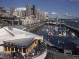 Bell Street Pier and Harbor on Elliott Bay, Seattle, Washington, USA Photographic Print by Connie Ricca