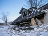 Abandoned and Derelict House in Winter Photographic Print