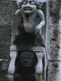 Scary Stone Gargoyle on Cathedral Wall Photographie