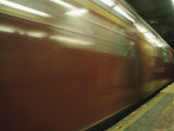 Blur of Speeding Subway Lámina fotográfica
