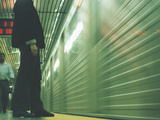 Person Waiting For Subway Lámina fotográfica