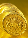 Close-up of Silver Pound Coins Photographic Print