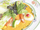 Plate of Fresh Salad with Tasty Grilled Scallops Fotoprint Plate of Fresh Salad with Tasty Grilled Scallops Fotoprint