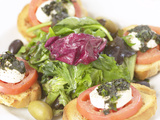 Plate of Tasty Appetizers and Fresh Olives - Fotografik Baskı