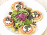 Plate of Tasty Appetizers and Fresh Olives Photographic Print