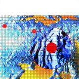 Topographical View of Mountain Range Lámina fotográfica