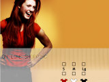 Young Woman Indicating She Enjoys Online Shopping Photographic Print