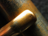 Close-up of a Worn Shiny Metal Belt Buckle Photographic Print
