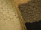 Close-up of Yarn in Crocheted and Knitted Patterns Photographic Print