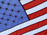 Close Up of American Flag Lámina fotográfica