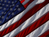 Close-up of an American Flag Waving in the Wind Lámina fotográfica