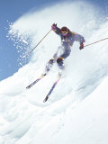 Alpine Skiing, Downhill Skier Blasting a Cornice Photographic Print by Bob Winsett