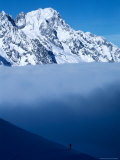 Lone Skier Looking Up at Cloud Bank, Italy Photographic Print by Pat Canova