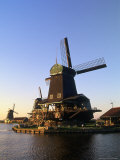 Windmills, Zaanstad, North Holland Photographic Print by Walter Bibikow