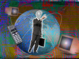 Businessman Using the Information Highway Photographic Print by Robert Cattan