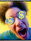 Man in Sunglasses with Dollar Signs Photographie par Jim McGuire