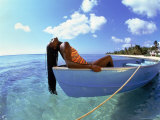Woman on a Boat Photographic Print by Rick Souders