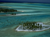 Sandbars with Palm Trees, Bora Bora Photographic Print by Mitch Diamond