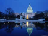 US Capitol and Christmas Tree Photographic Print by Walter Bibikow