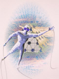 Figure on Virtual Flight Through Binary Code Photographic Print by Carol & Mike Werner
