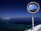 Mykonos Harbor Through Mirror, Greece Photographic Print by Walter Bibikow