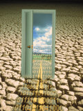 Virtual Doorway to Better World with Binary Code Photographic Print by Carol and Mike Werner