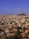 Aerial View of Plaka & Likavitos Hill, Greece Photographic Print by Walter Bibikow
