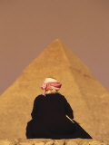 Person Looking at Giza Pyramids Photographic Print