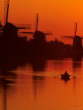 Windmills on the River Photographic Print