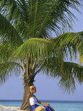 Woman on Beach, Maldives Islands, Indian Ocean Photographic Print by Angelo Cavalli