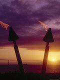 Tiki Torches at Sunset Photographic Print by Lynn Eodice