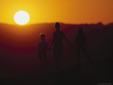 People Strolling with Sunset Behind, Muley Pt, UT Photographic Print by Wiley & Wales 