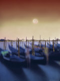 Boats in Harbor at Sunset Photographie par Frank Chmura