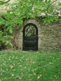 Ornamental Gate in Shade Under Tree, View Through Gateway, October, Hestercombe, Somerset Lámina fotográfica por Mark Bolton