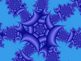 Abstract Blue Fractal Patterns on Sky Blue Background Photographic Print by Albert Klein